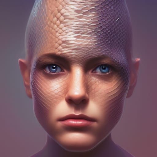 Snake Skin Baby Portrait: Hyperdetailed Concept Art