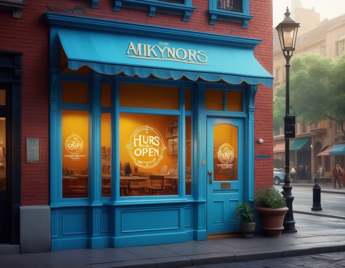 Whimsical Storefront in Sunshine Yellow and Sky Blue