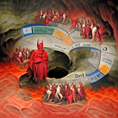 Infernal Landscape Inspired by Dante's Inferno