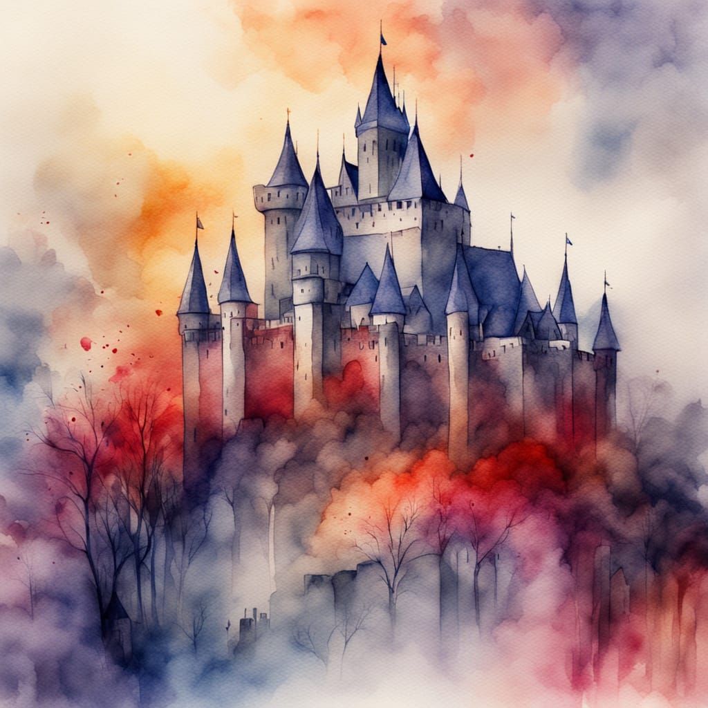 Whimsical Castle in Vibrant Jewel Tones