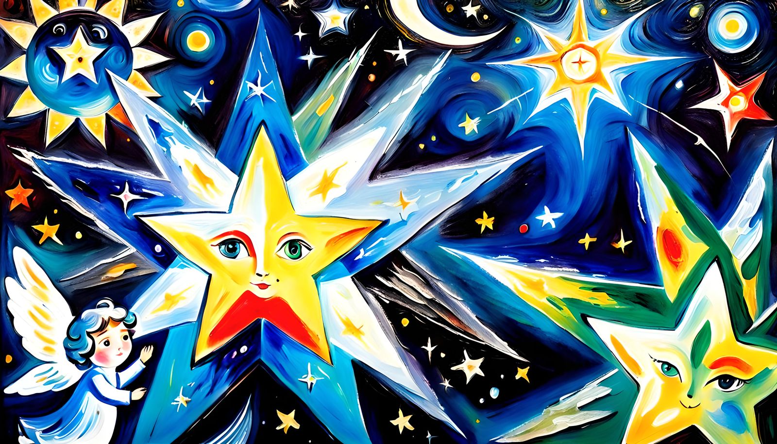 Summer Star Birth in the Dark Universe: Chagall Style