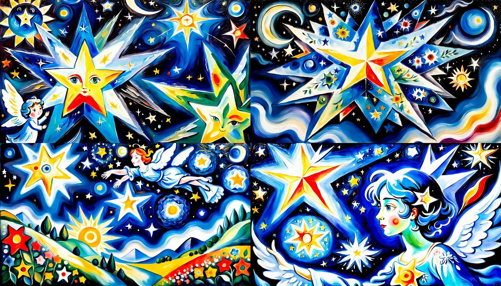 Summer Star Birth: Chagall-esque Oil Painting