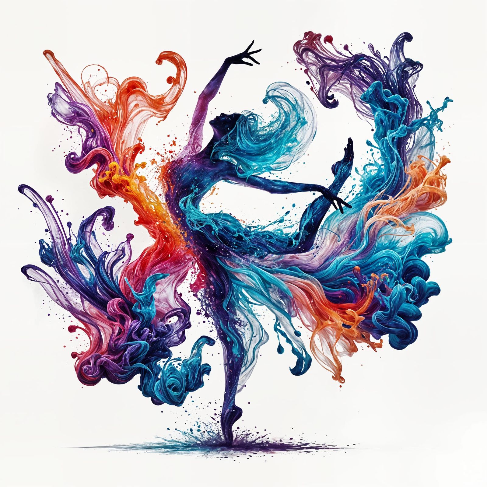 Dynamic Ink Art: Middle-Eastern Dancer in Motion