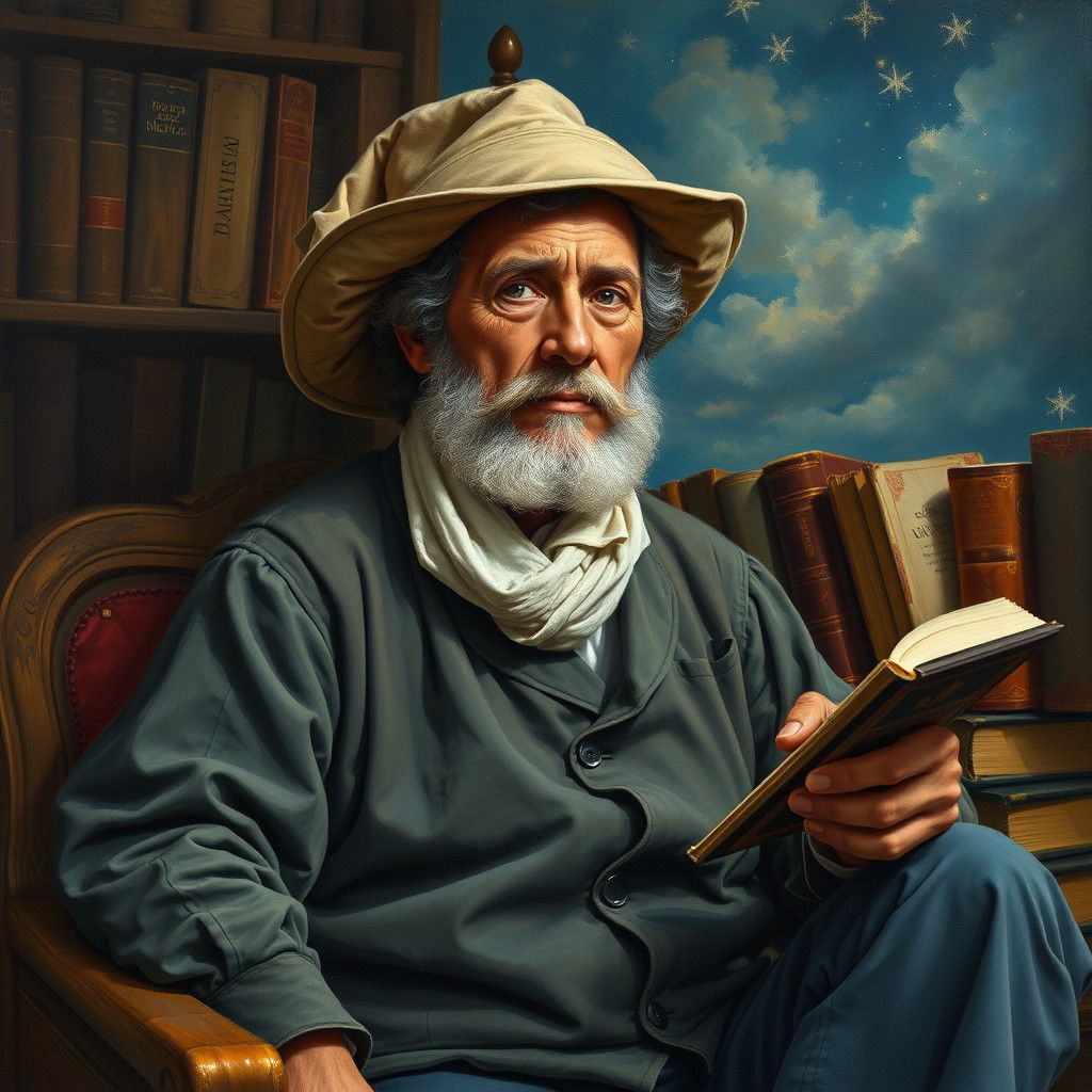 Italian Merchant Surrounded by Books, Oil Painting