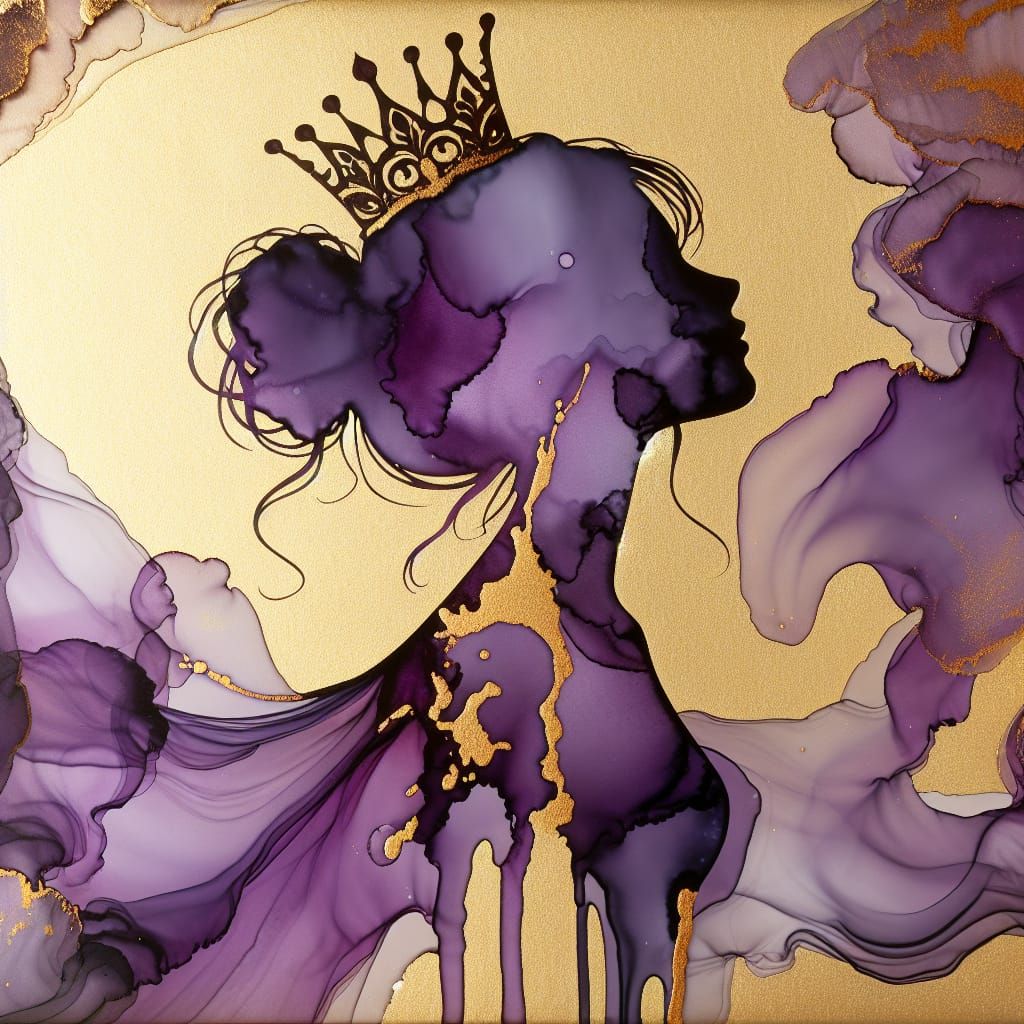 Girl Places Crown on Her Head in Elegance