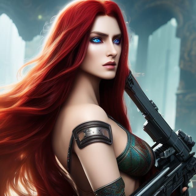 Cyberpunk Goddess: Hyper-Detailed Digital Illustration