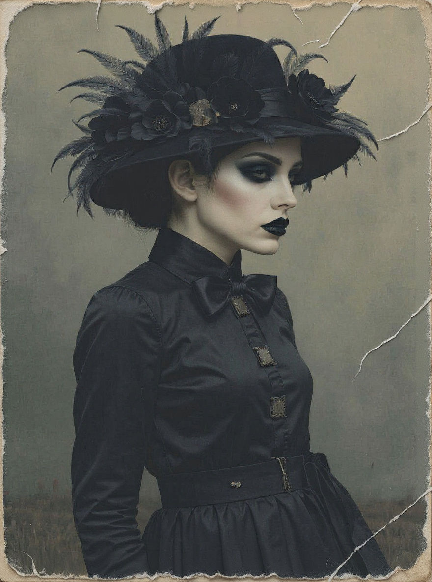 Modern Goth Girl in Latex with Dark Atmosphere