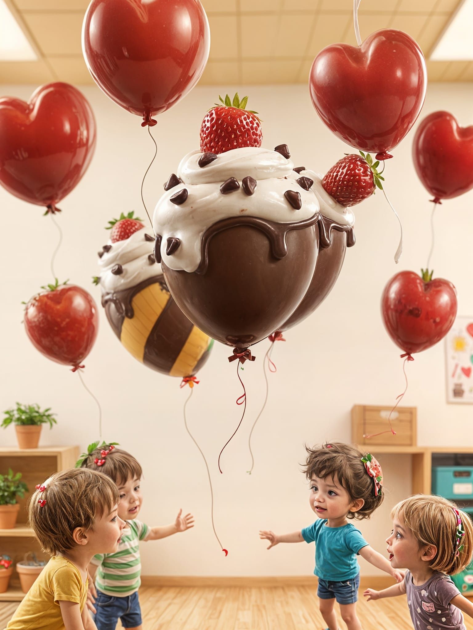 Chocolate and Ice Cream Balloons in Kindergarten: Digital Ar...