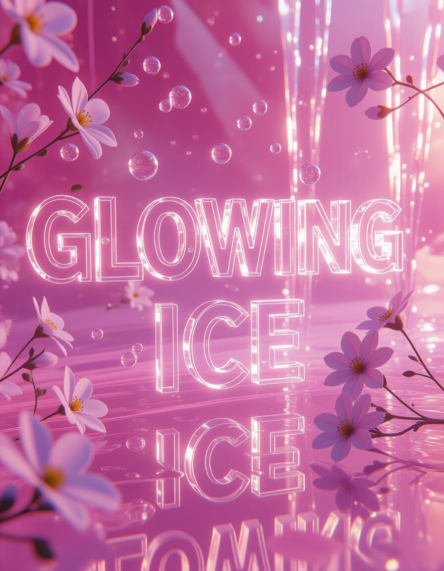 Glowing Ice Letter Dream in a Floral Web