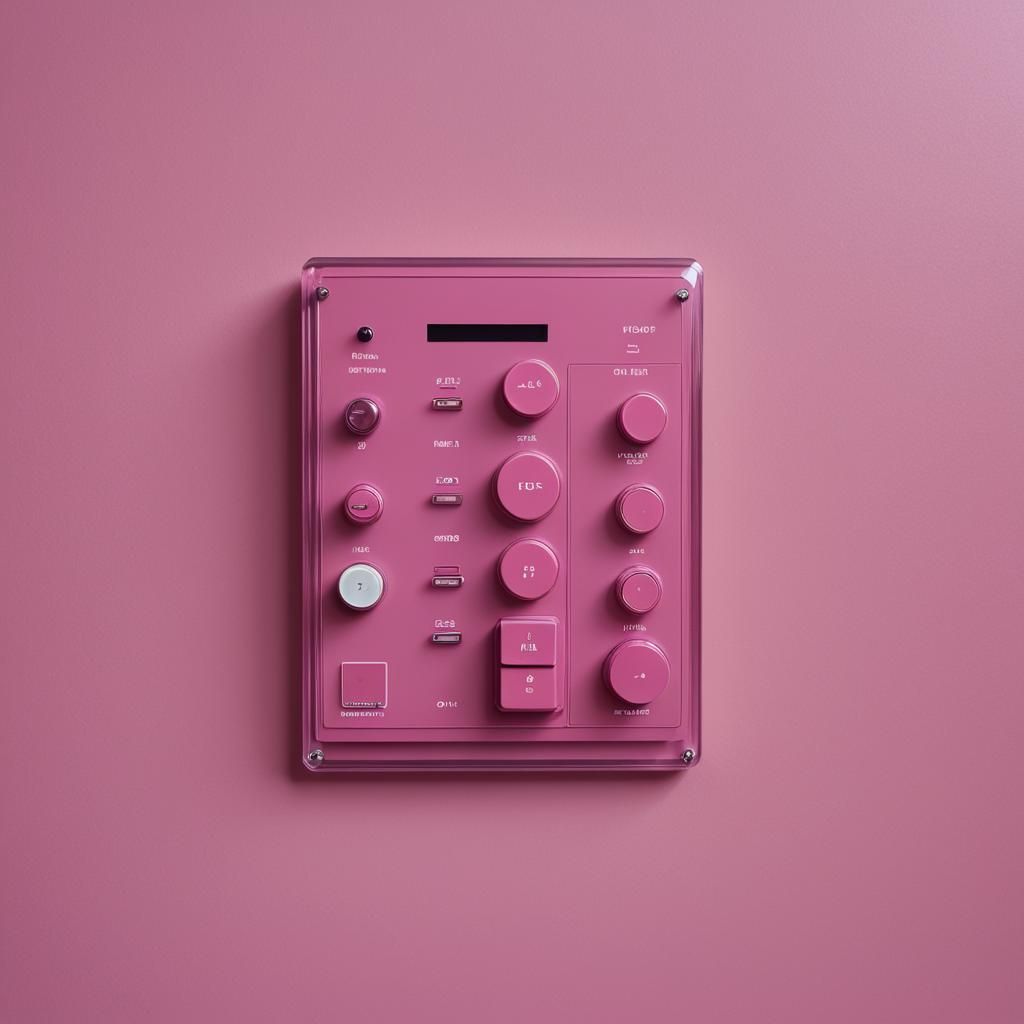 Glossy Control Panel with Pink Screen Background