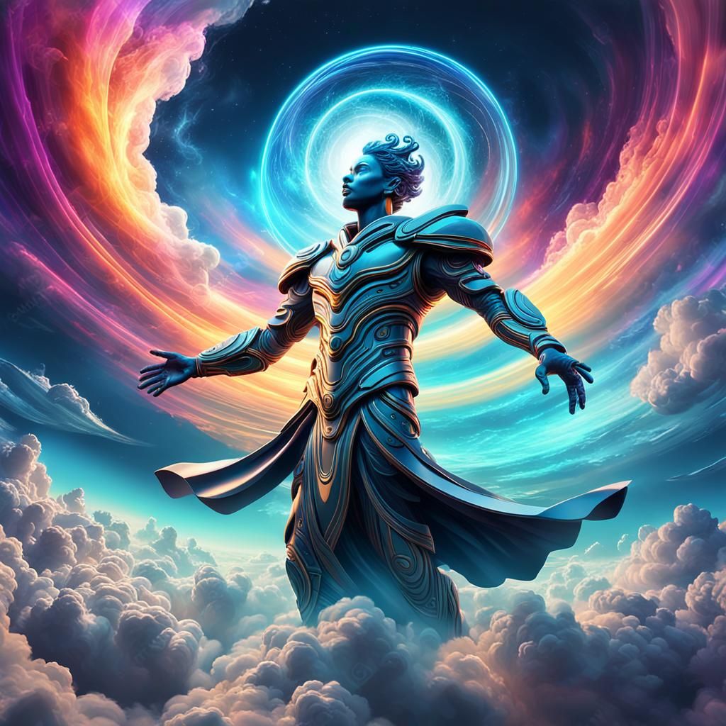 A tarot card with a whimsical and stylized design, showcasin...