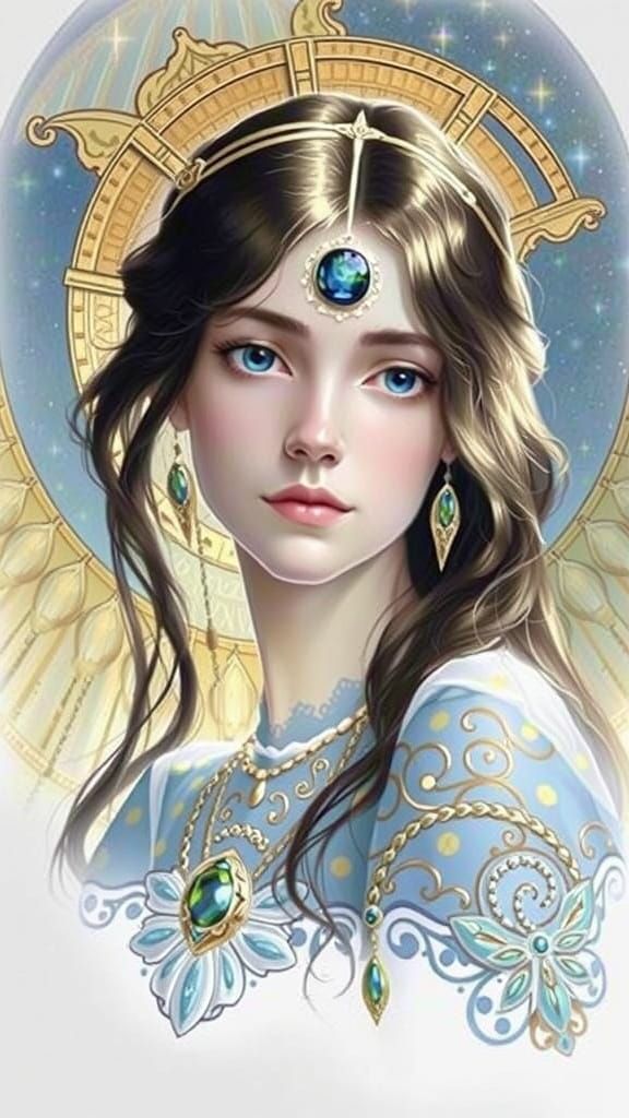 Ethereal Beauty in Art Nouveau Style