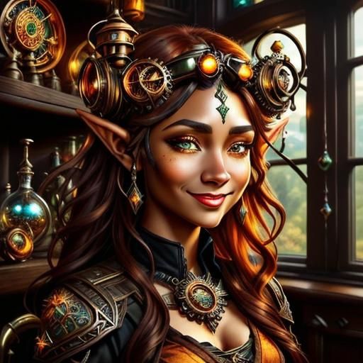Bronze Steampunk Elf 2, 1.5