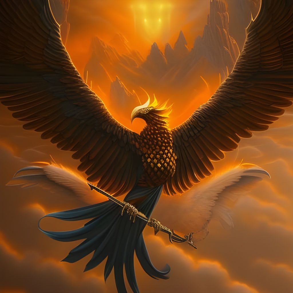 Golden Phoenix: Epic Digital Matte Painting