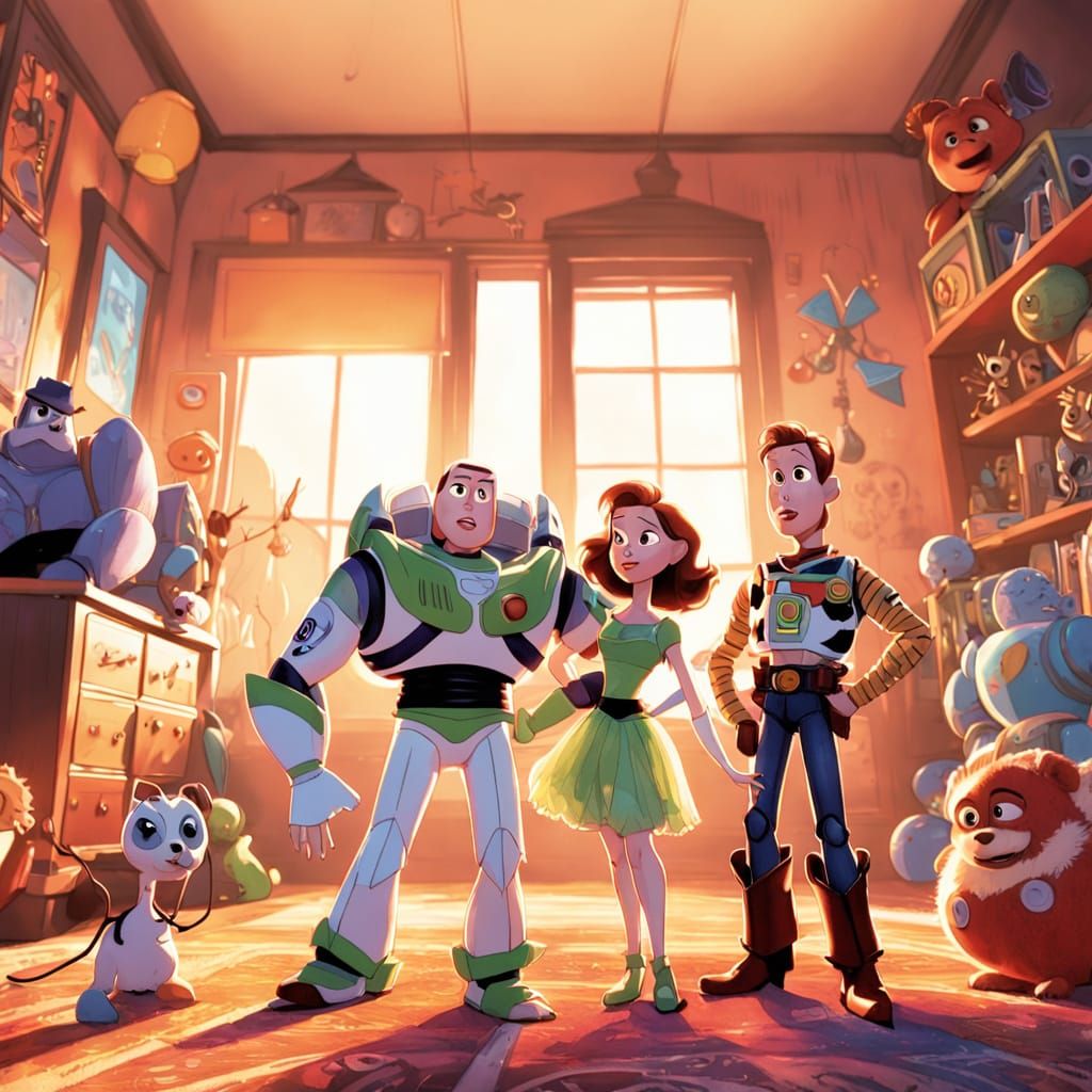 Classic Toy Friends in a Whimsical Childhood Haven