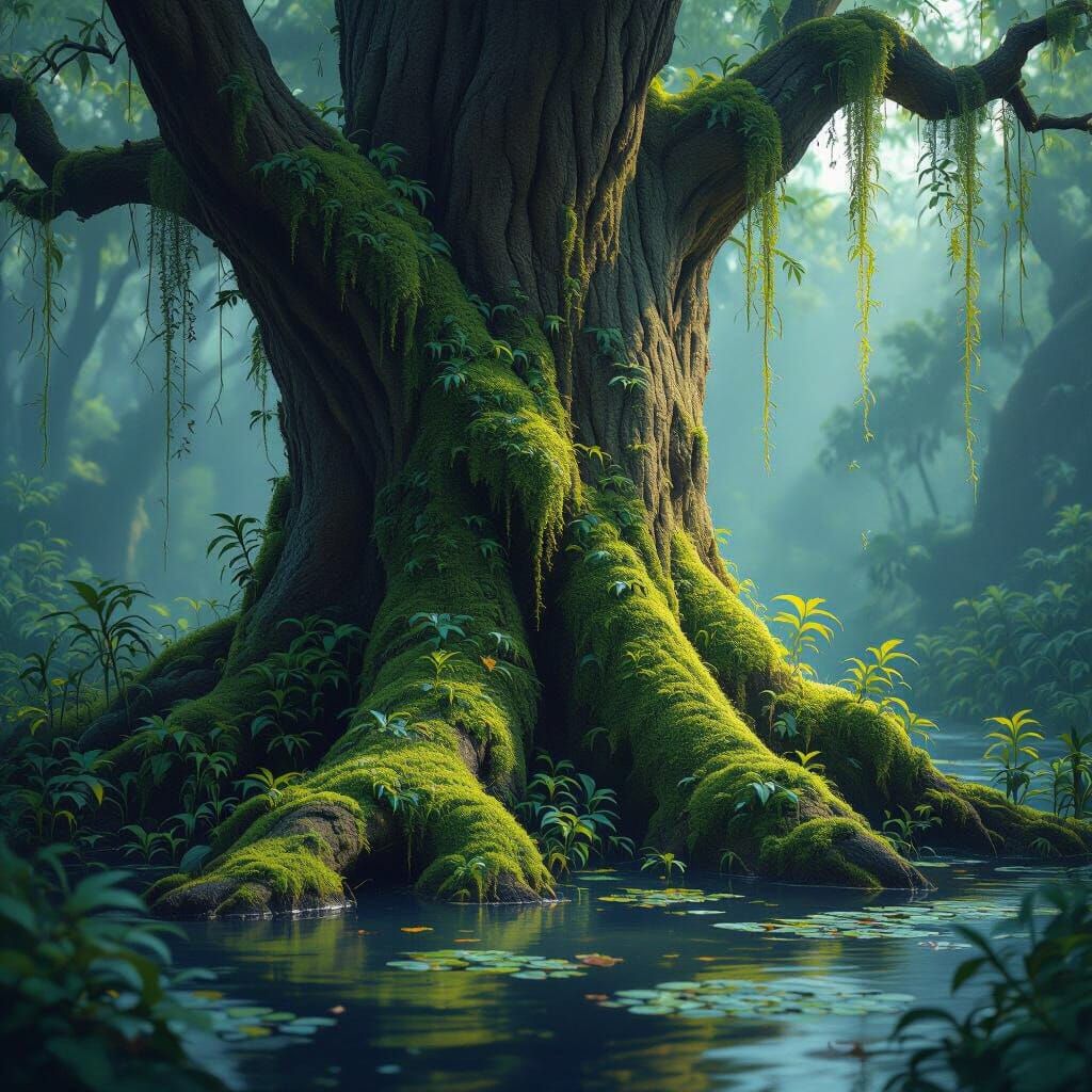 Whispering Moss in Dark Fantasy Style