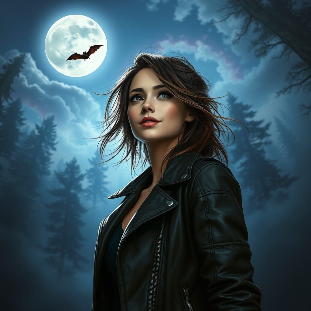 Ethereal Forest Goddess Under Moonlight