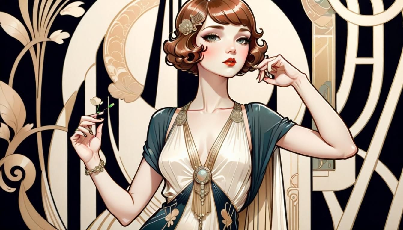 Chibi Glamour in Art Nouveau and Art Deco Styles