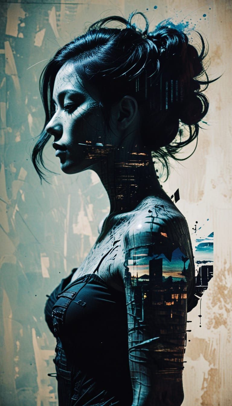 Grotesque Silhouettes in Vibrant Impasto Style