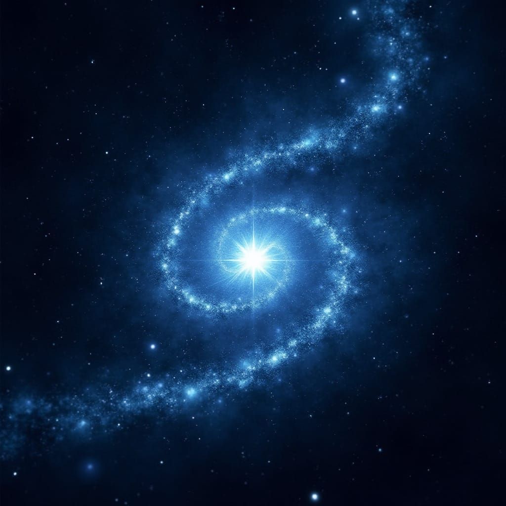 Cosmic Bethlehem Star Spins with Ethereal Glow