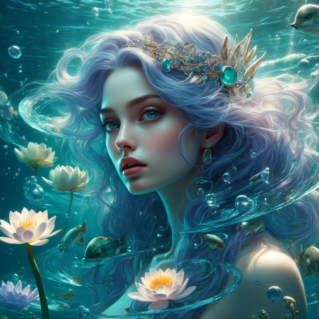 Pisces Goddess of Water in Hyperrealism