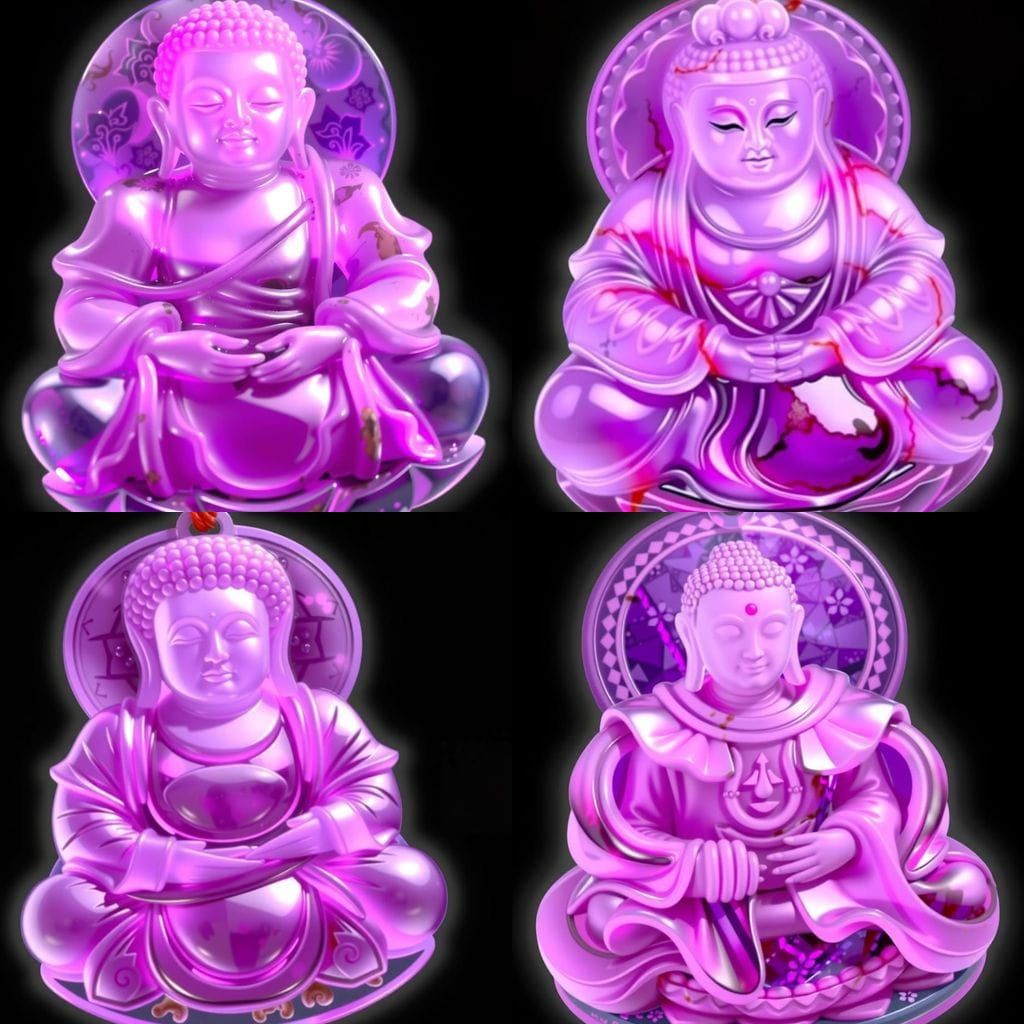 Ornate Amethyst Buddha Pendant in Fantasy Style