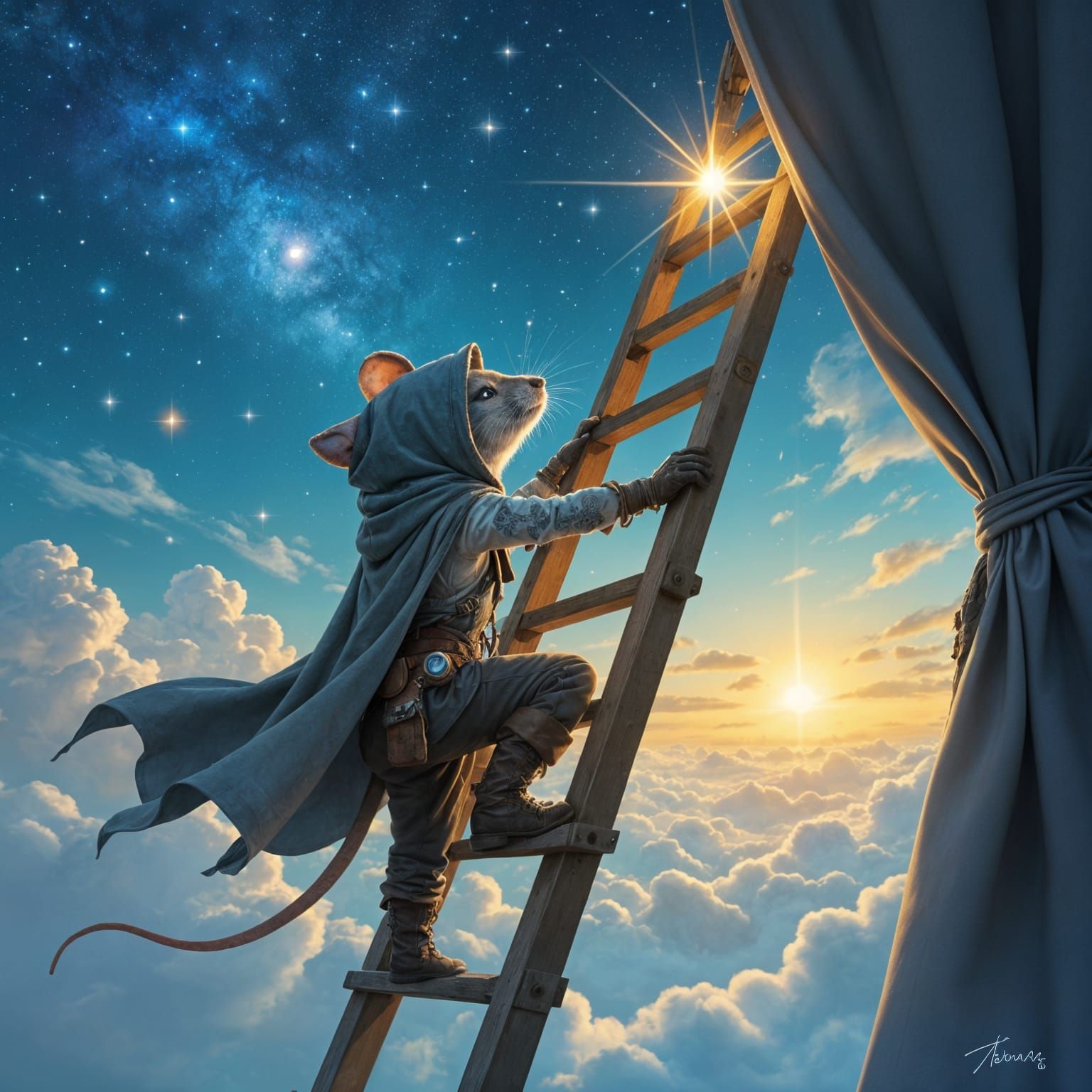 Anthropomorphic Mouse Unveils Cosmic and Summer Realms