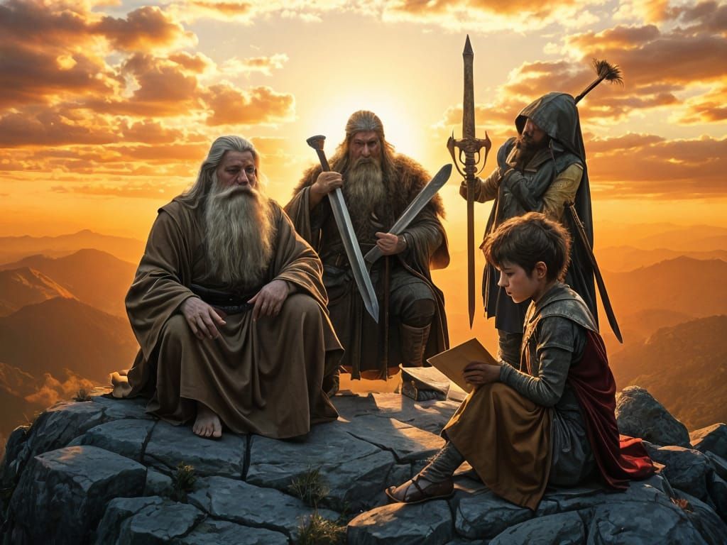 Sage, Warrior, and Poet at Sunset