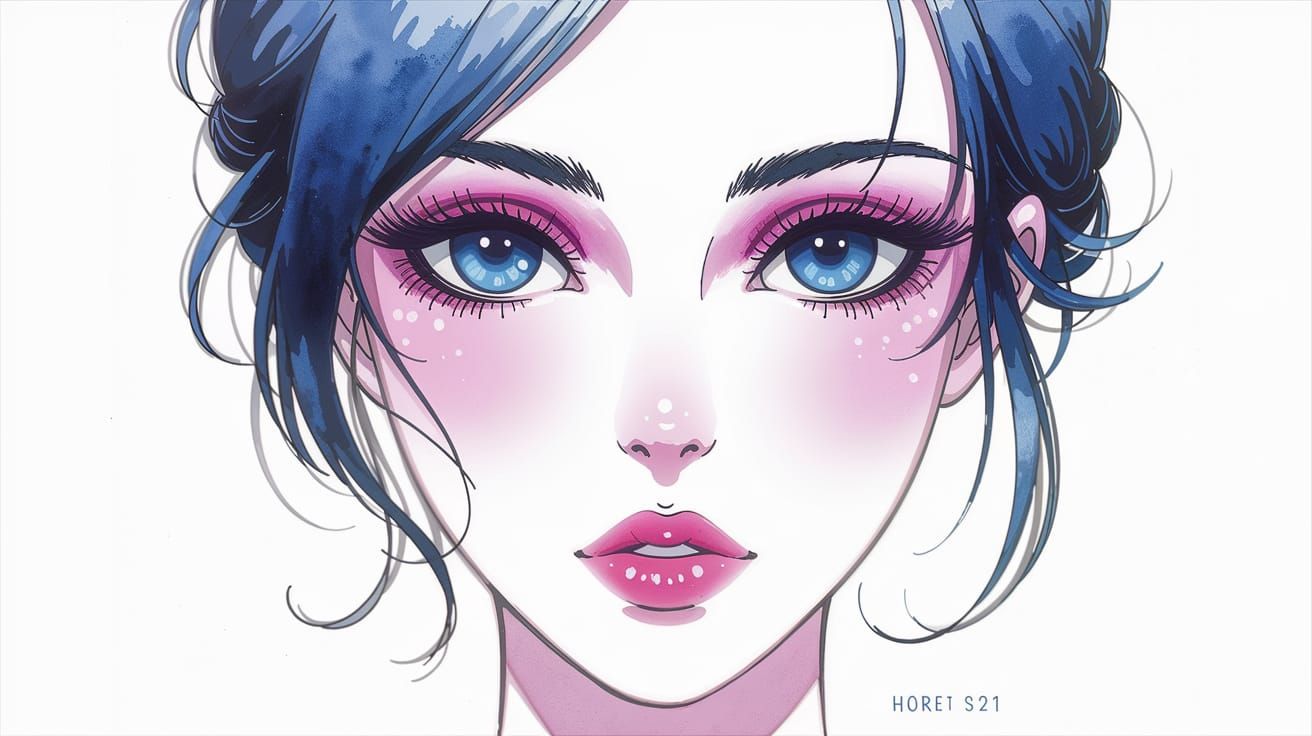 Elegant Creature Portrait in Vibrant Watercolor Style