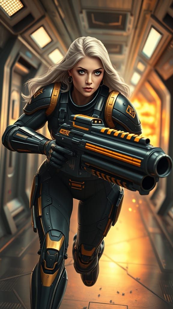 Pin-Up Powerhouse in Cyberpunk Armor