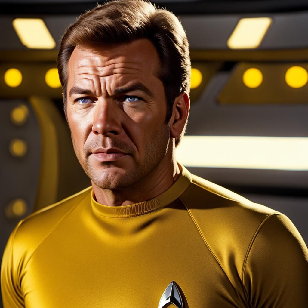 William Shatner as Captain Kirk in 1960s Style