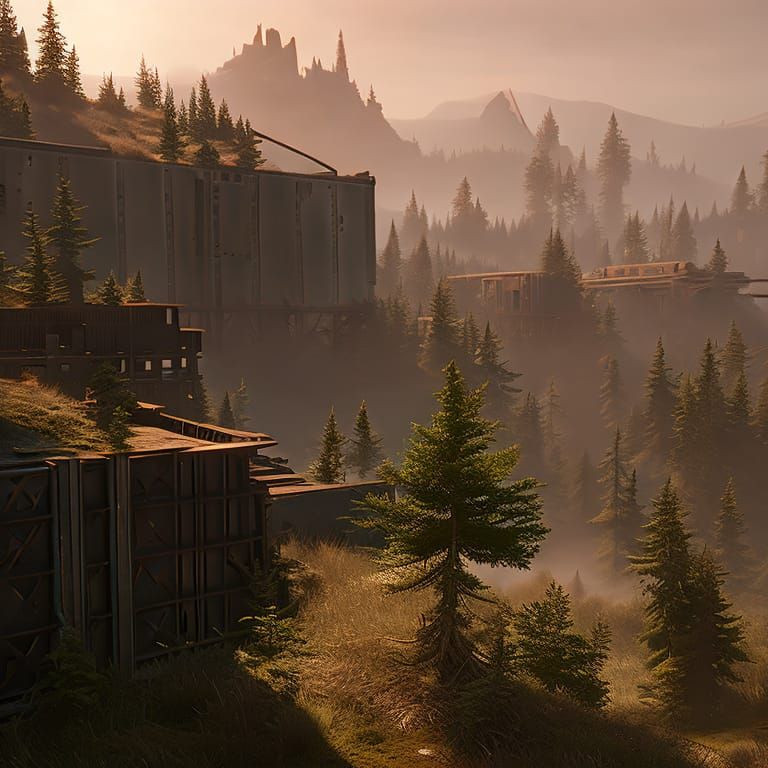 Post-Apocalyptic Seattle in 3D Game Cinematic Style