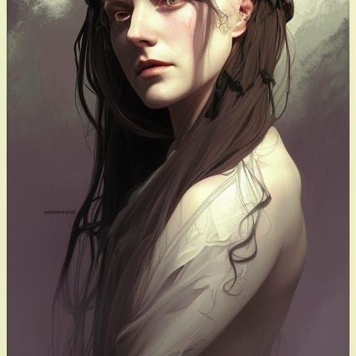 Celtic Mythos Portrait in Art Nouveau Style