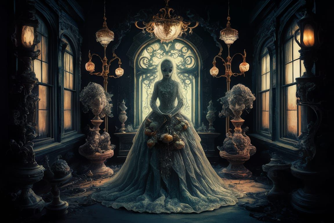 Ethereal Ghost Bride in Haunted Mansion