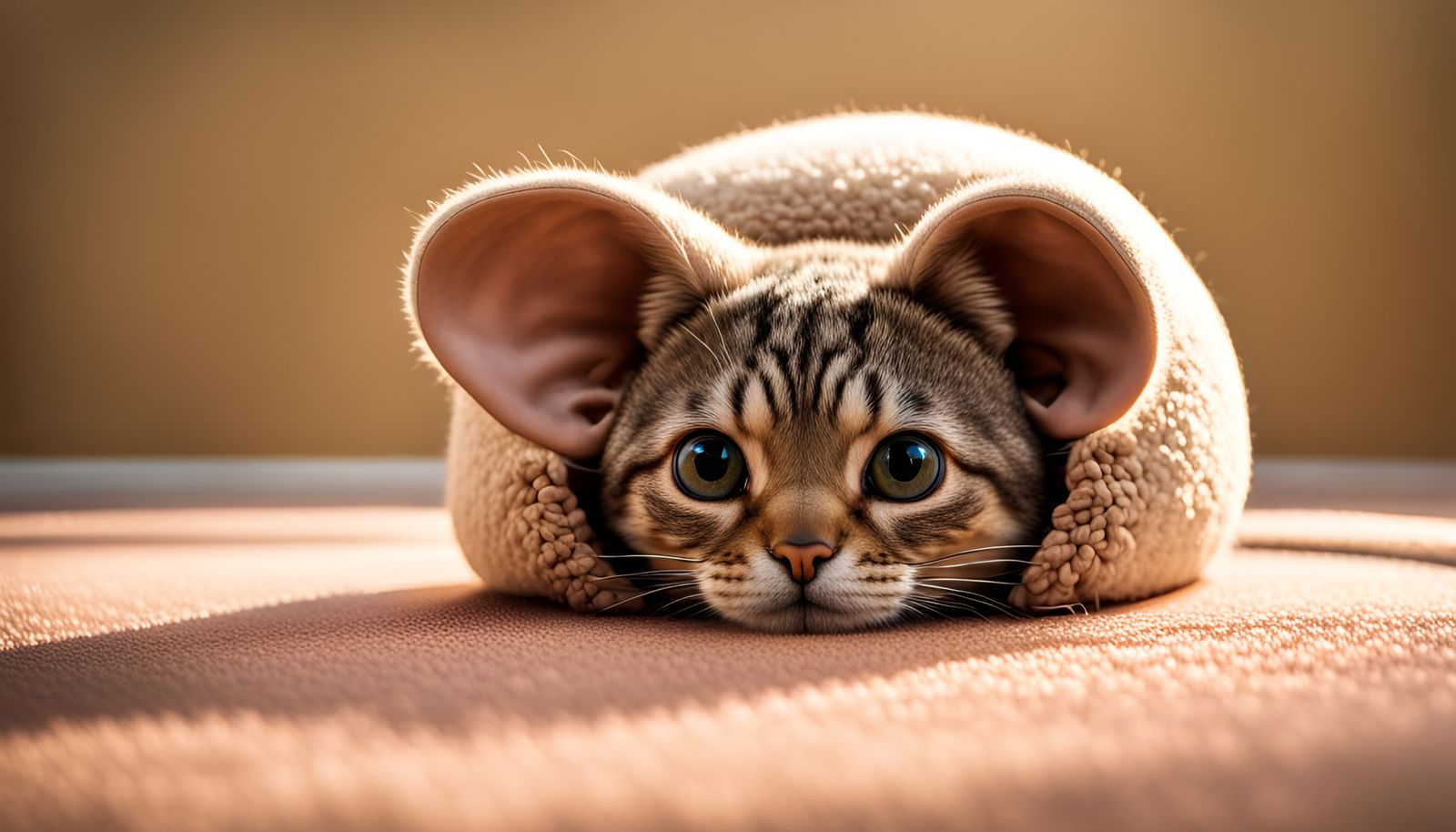 Surreal Face Carpeted with Ears: 8k Photography