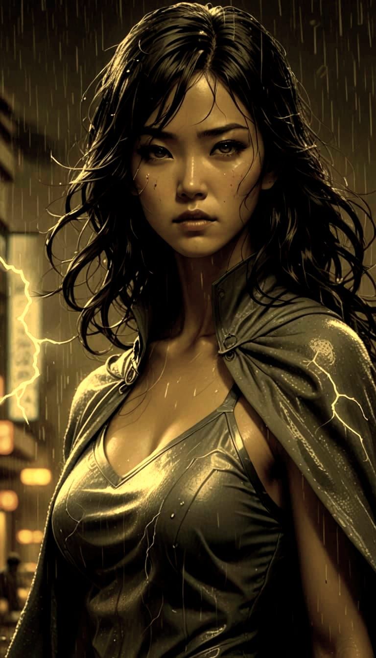 Ethereal Korean Superheroine Lit from Within by Crystal Skin