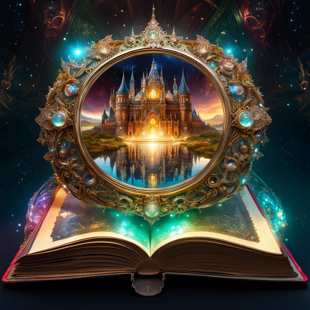 Enchanted Book Reflects Magical Realm in Fantasy Art