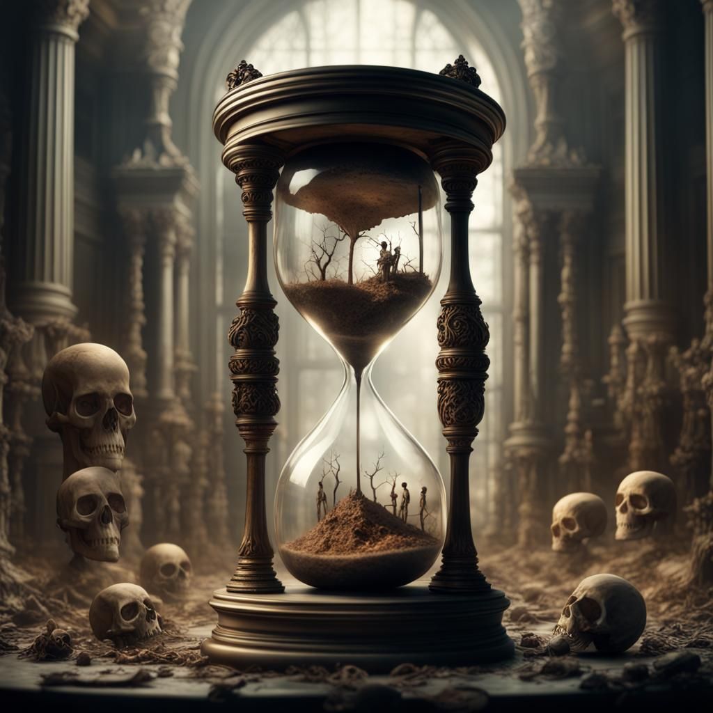 Hourglass of Mortality: A Digital Painting