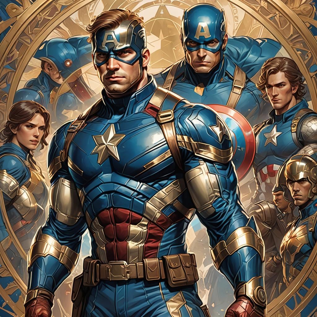 Captain America Concept Art in Comic Book Style