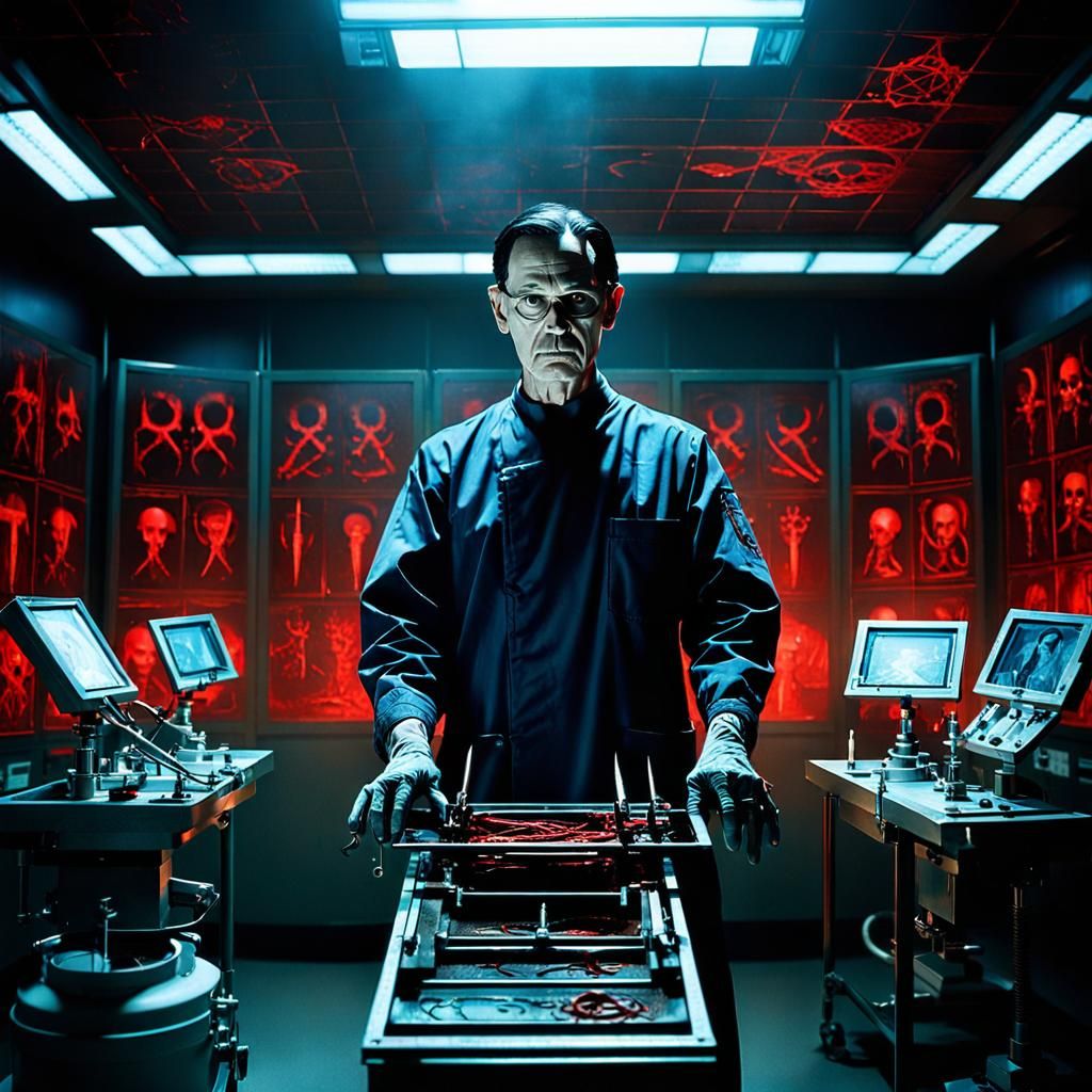 Eerie Operating Room Scene in Hyper-Detailed Oil Painting St...