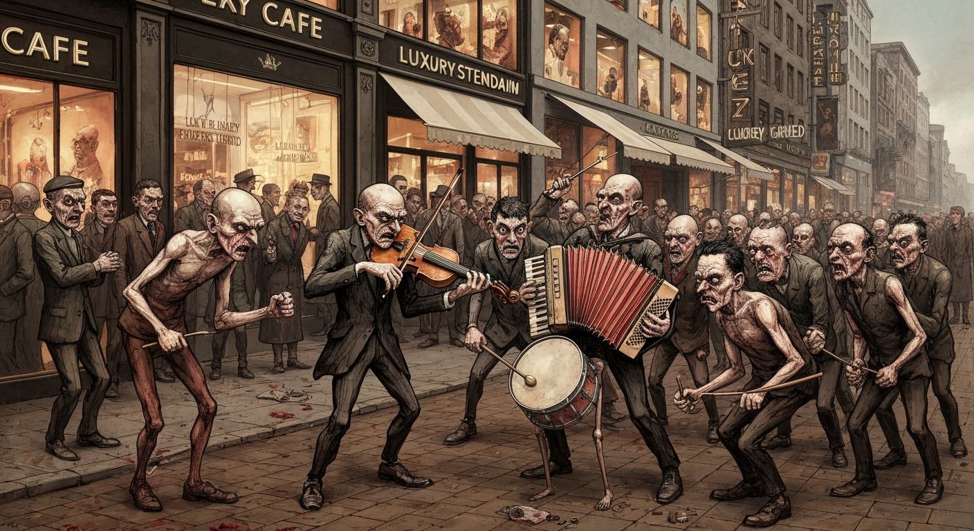 German Expressionist Dada Satire of Urban Chaos