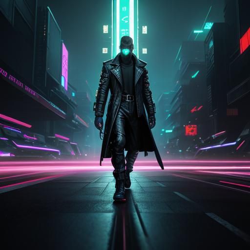 Neon Cityscape: Cyberpunk Art in Anime Style