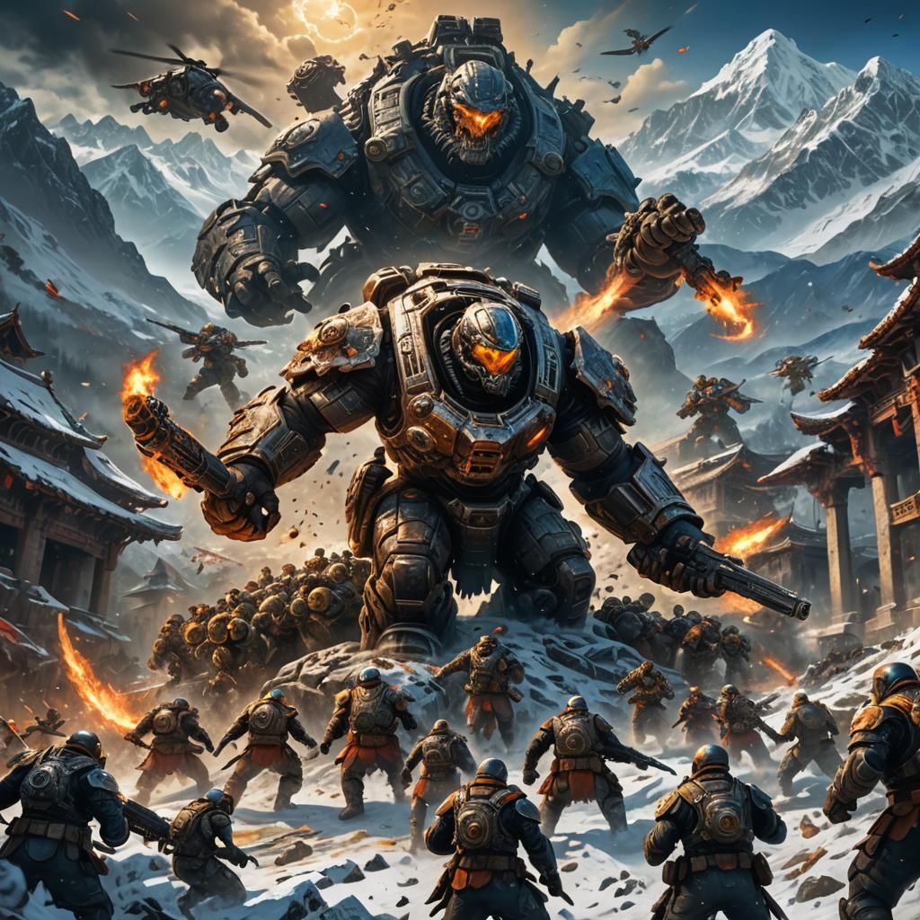 Gears of War Battle in the Himalayas: Cinematic Art