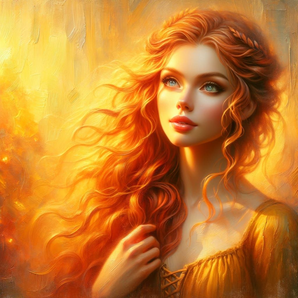 Norse Goddess in Warm, Golden Light