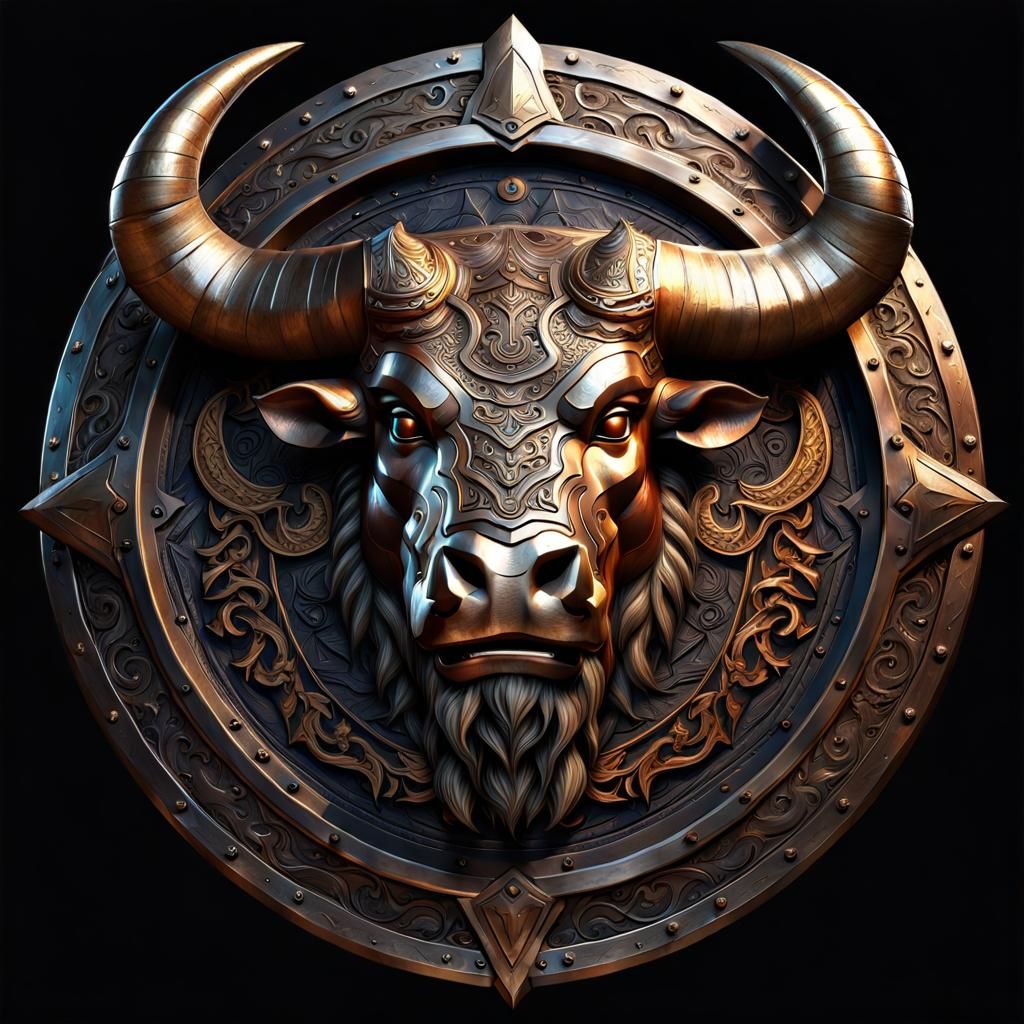 Detailed Minotaur Shield Concept Art