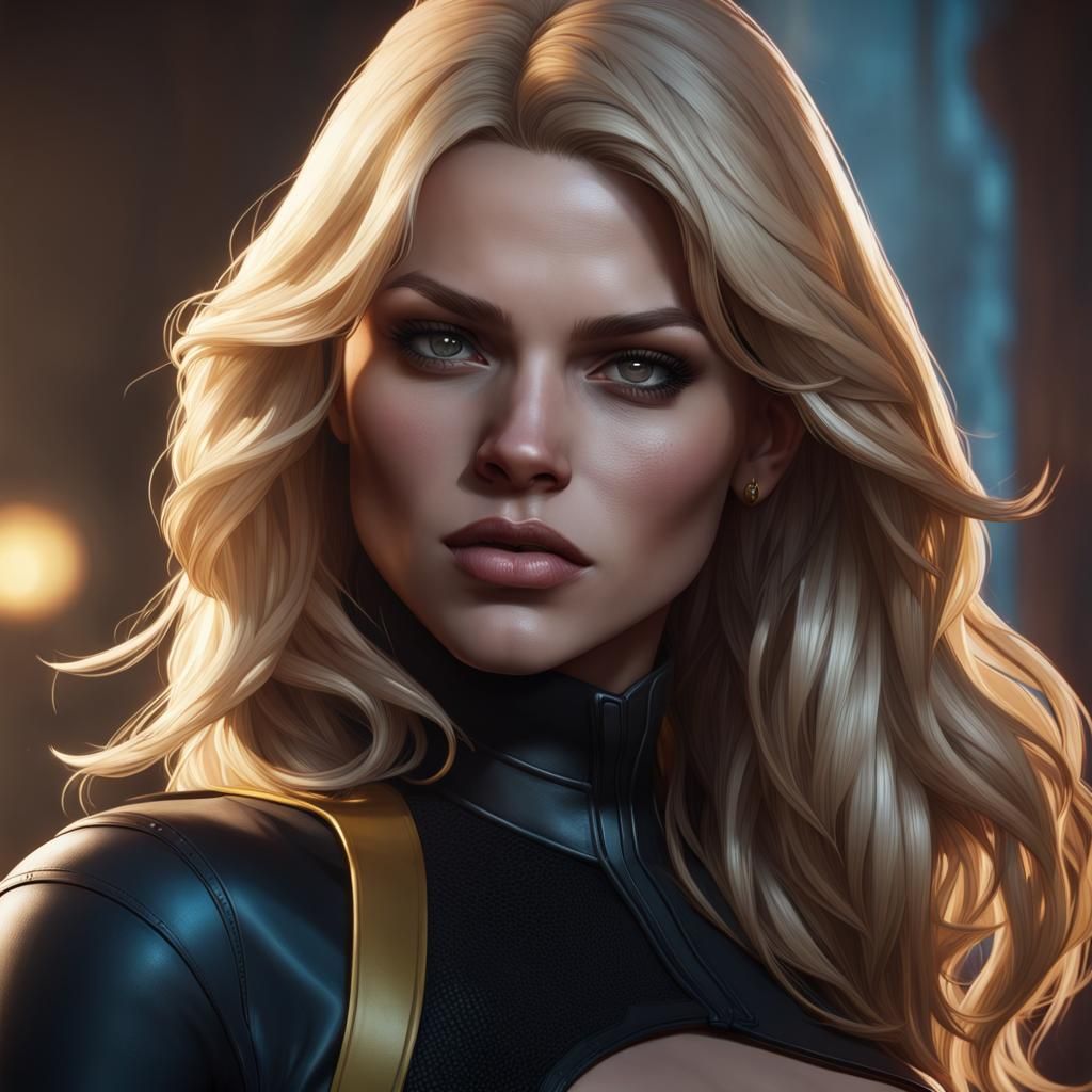 Black Canary Portrait in Hyperdetailed Style