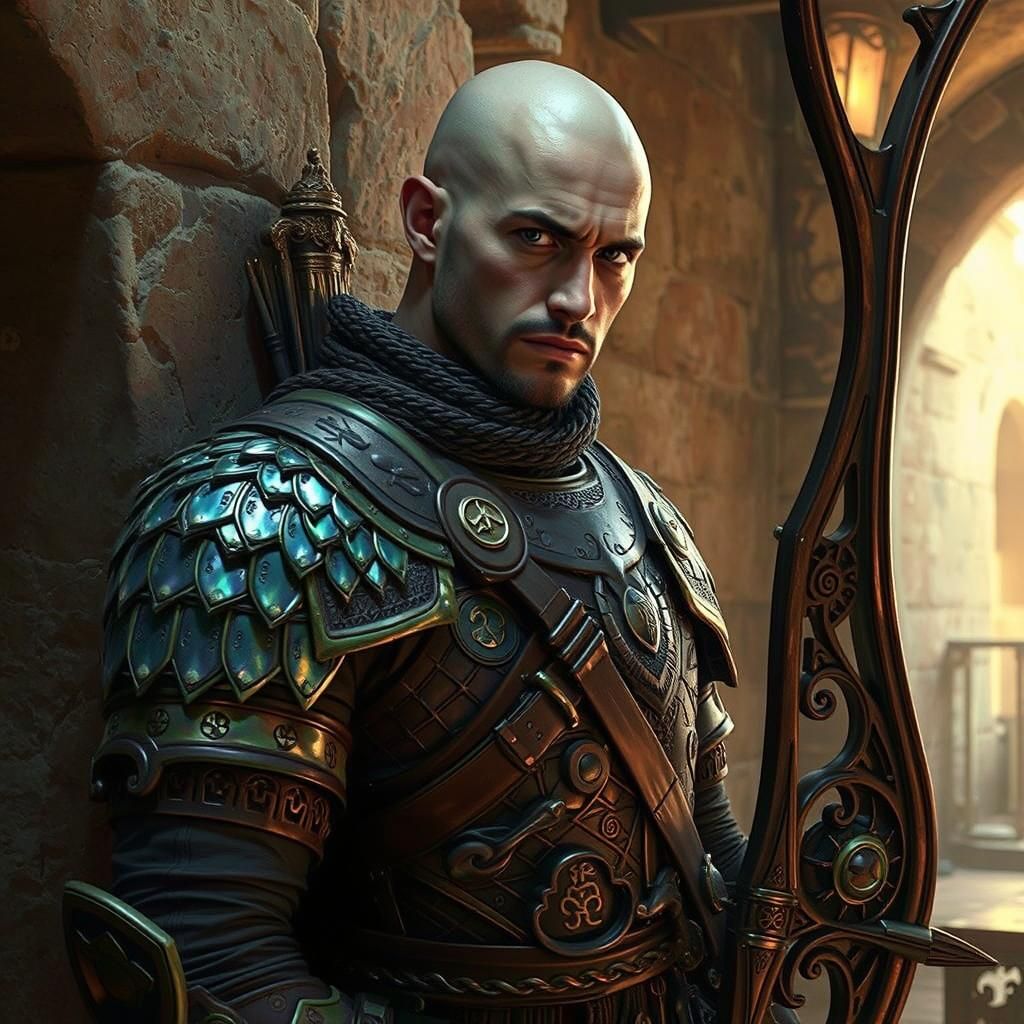 Fantasy Archer in Dragon Scale Armor