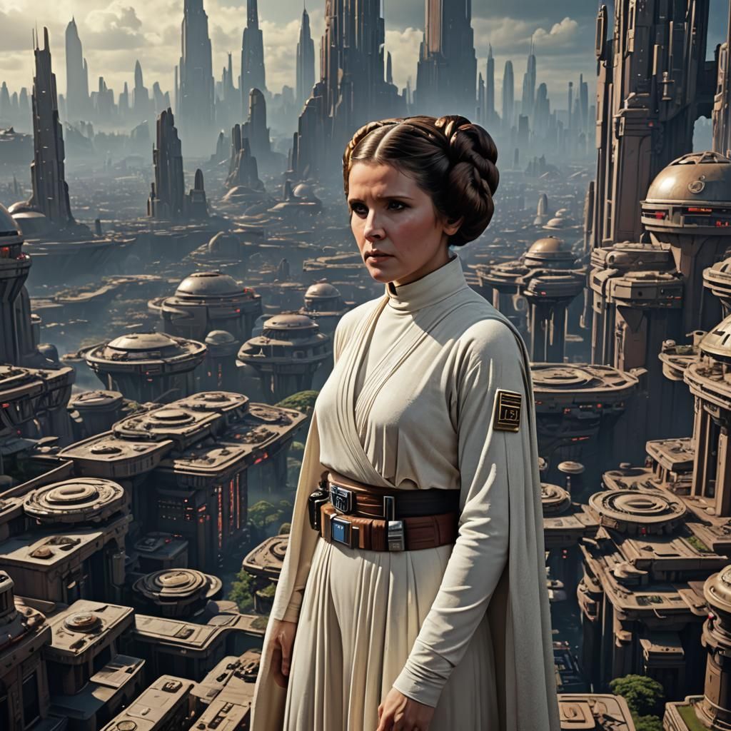 Princess Leia on Coruscant: Sci-Fi Concept Art