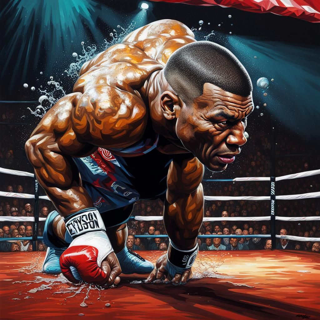 Hyperrealistic Portrait of Mike Tyson in Splash Art Style