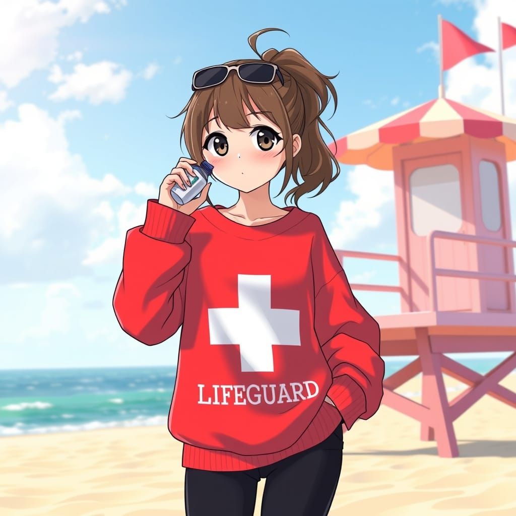Adorable Anime Lifeguard Girl